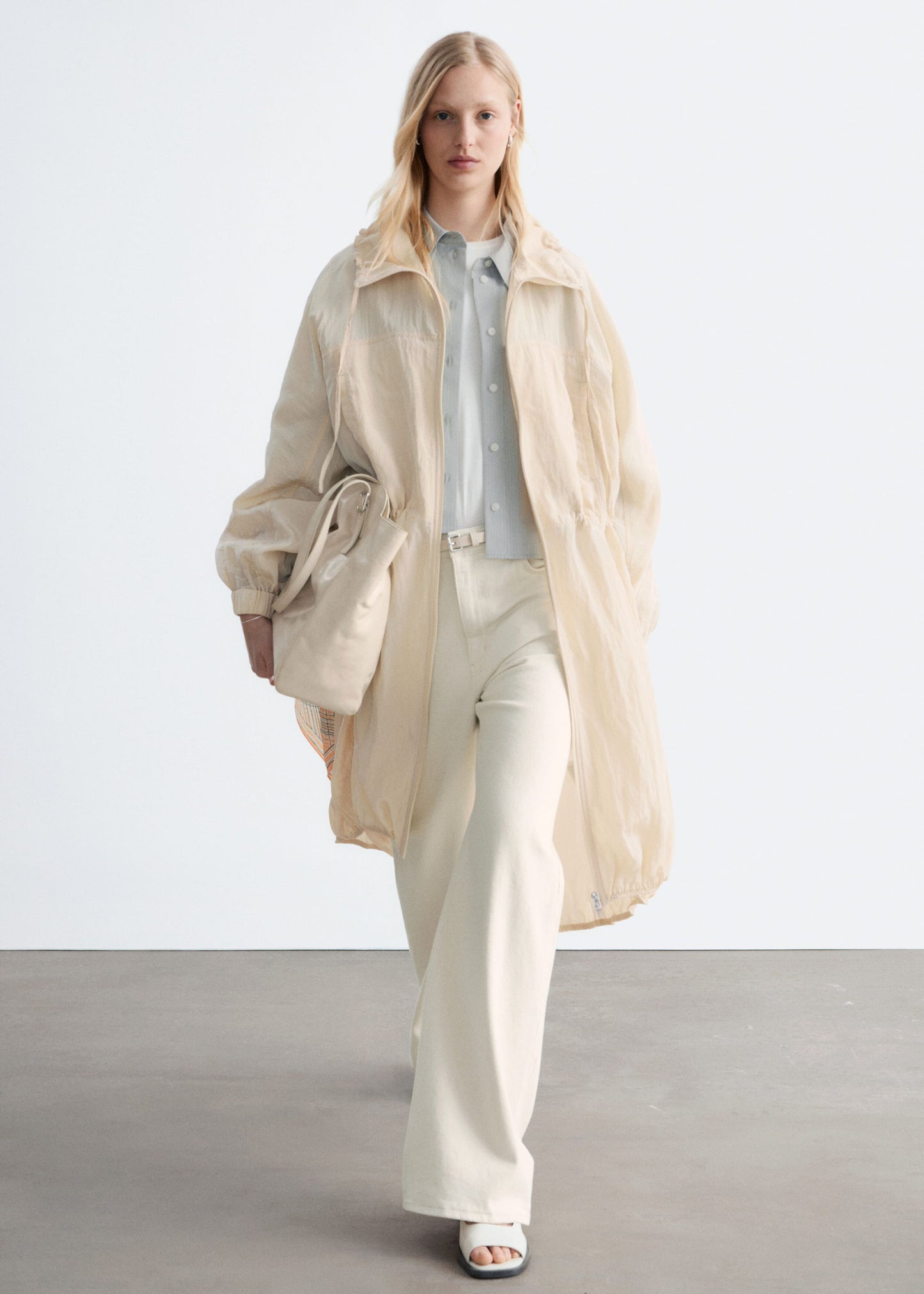 Drawstring Parka Coat