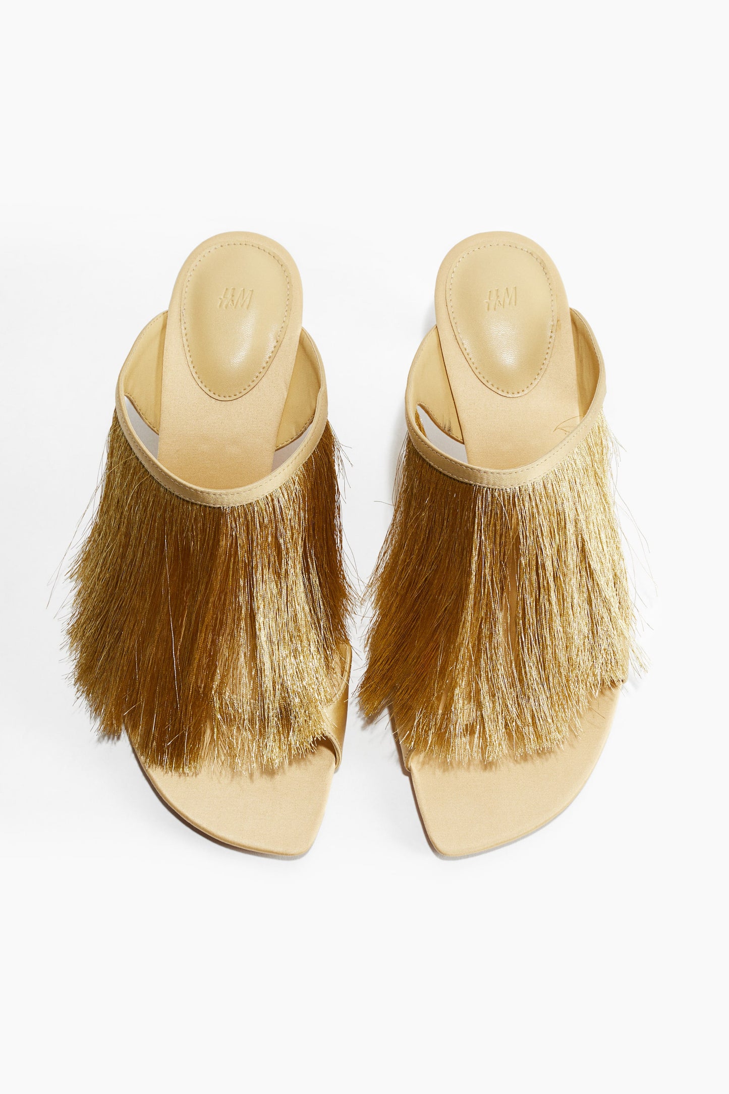 Fringe-trimmed heeled sandals