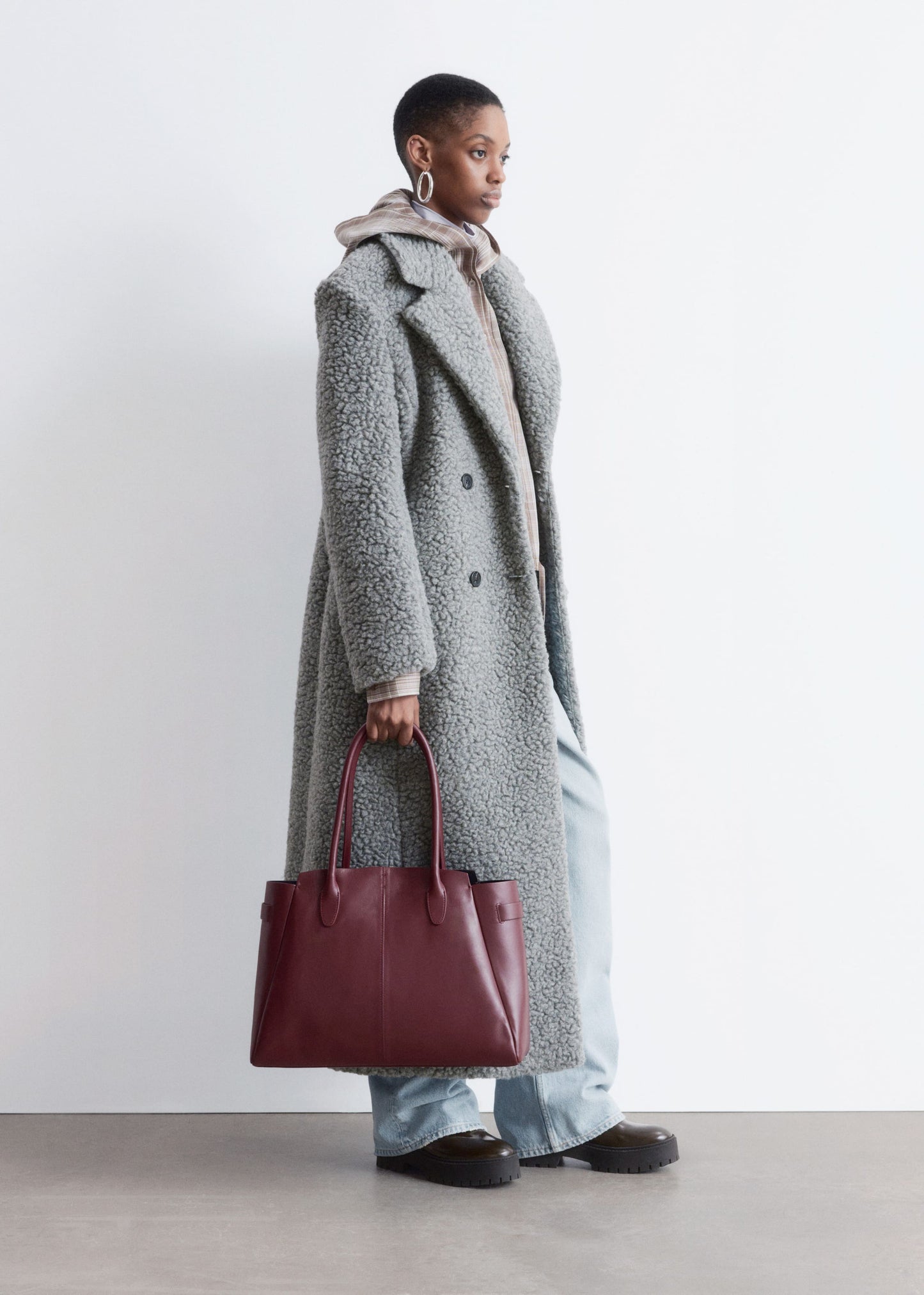 Wool Shearling Maxi Coat