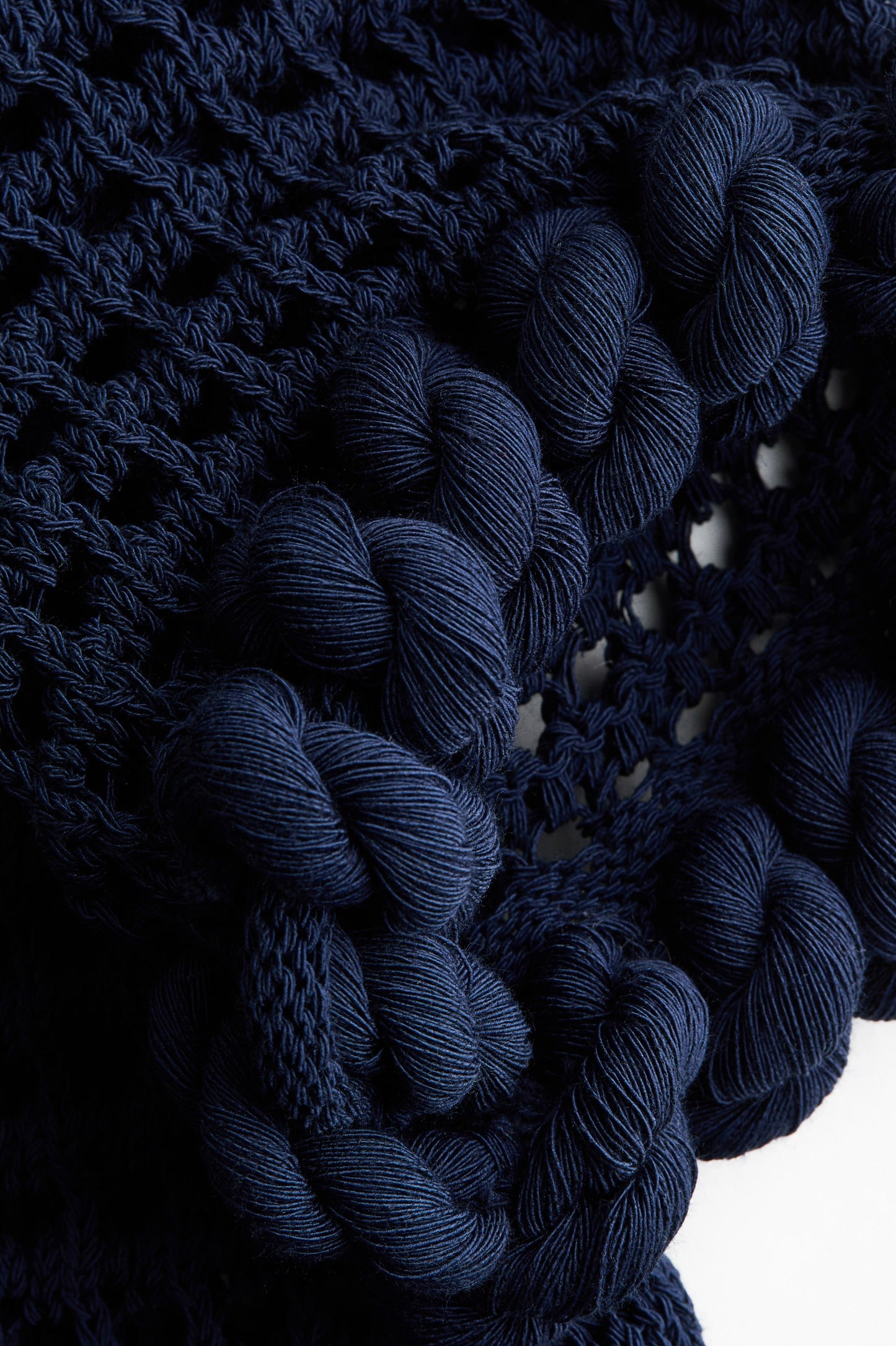 Rope-detail hole-knit cardigan