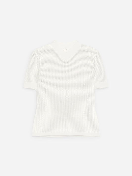 Pointelle V-Neck Top