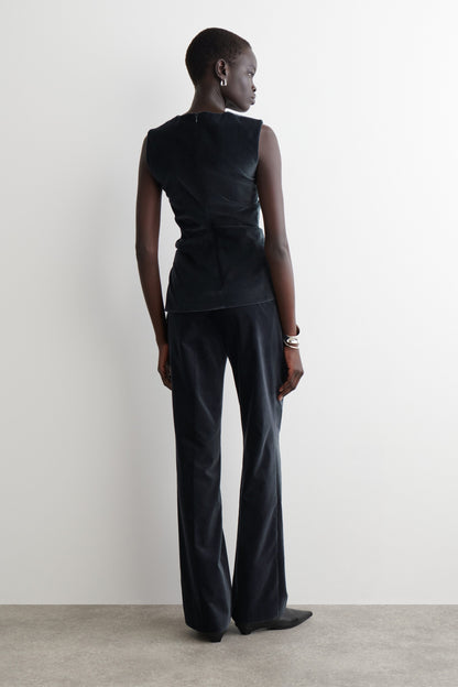 Velvet Straight-Leg Trousers