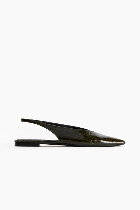 Leather slingbacks