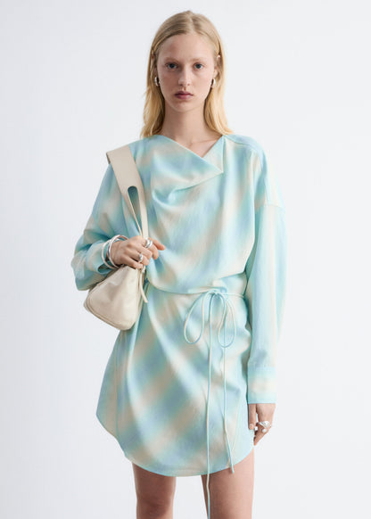 Printed Cowl-Neck Midi Dress