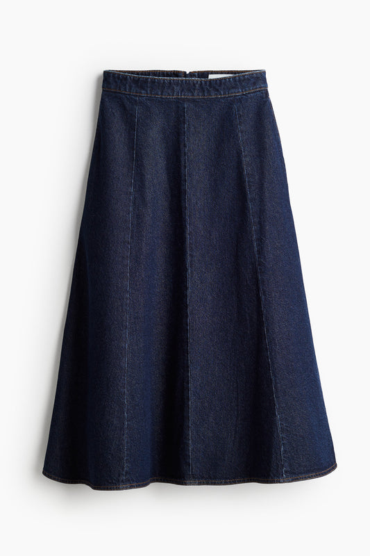 A-line denim skirt