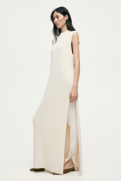 Rib-knit wool sweater vest