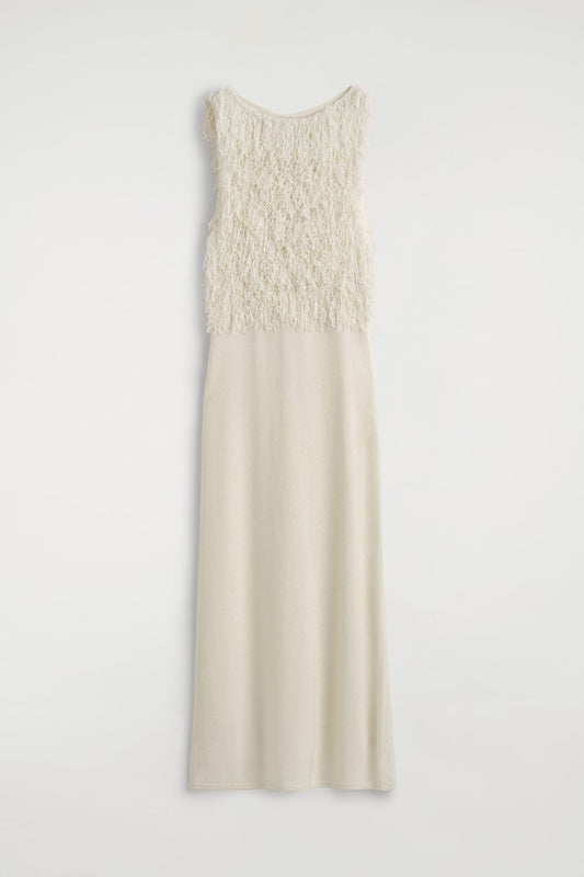 Fringed Knitted Column Dress