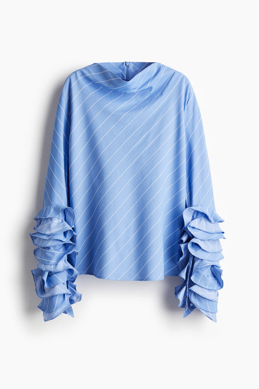 Ruffle-sleeve blouse