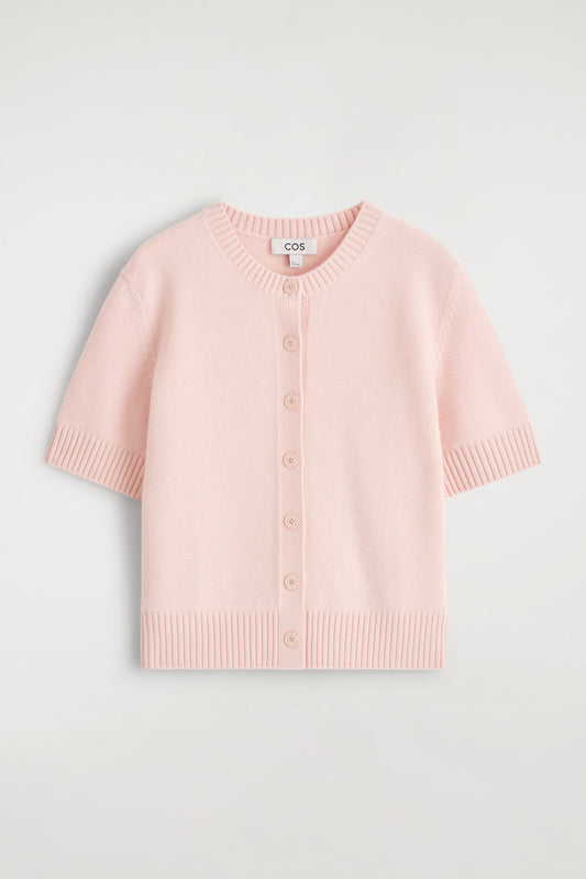Merino Wool Short-Sleeved Cardigan