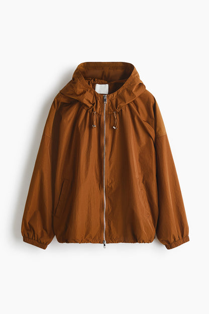 Hooded nylon jacket