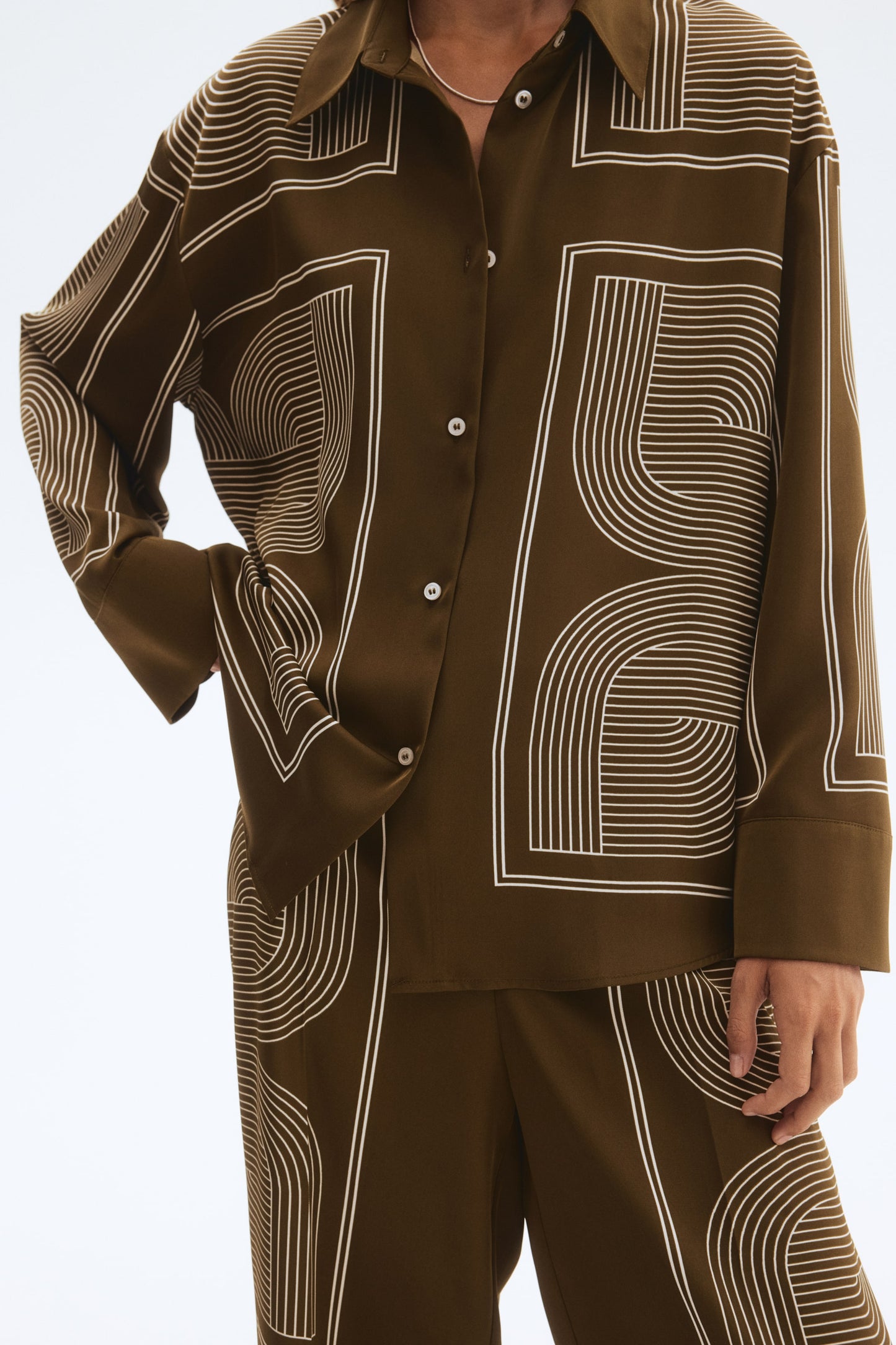 Oversized twill shirt