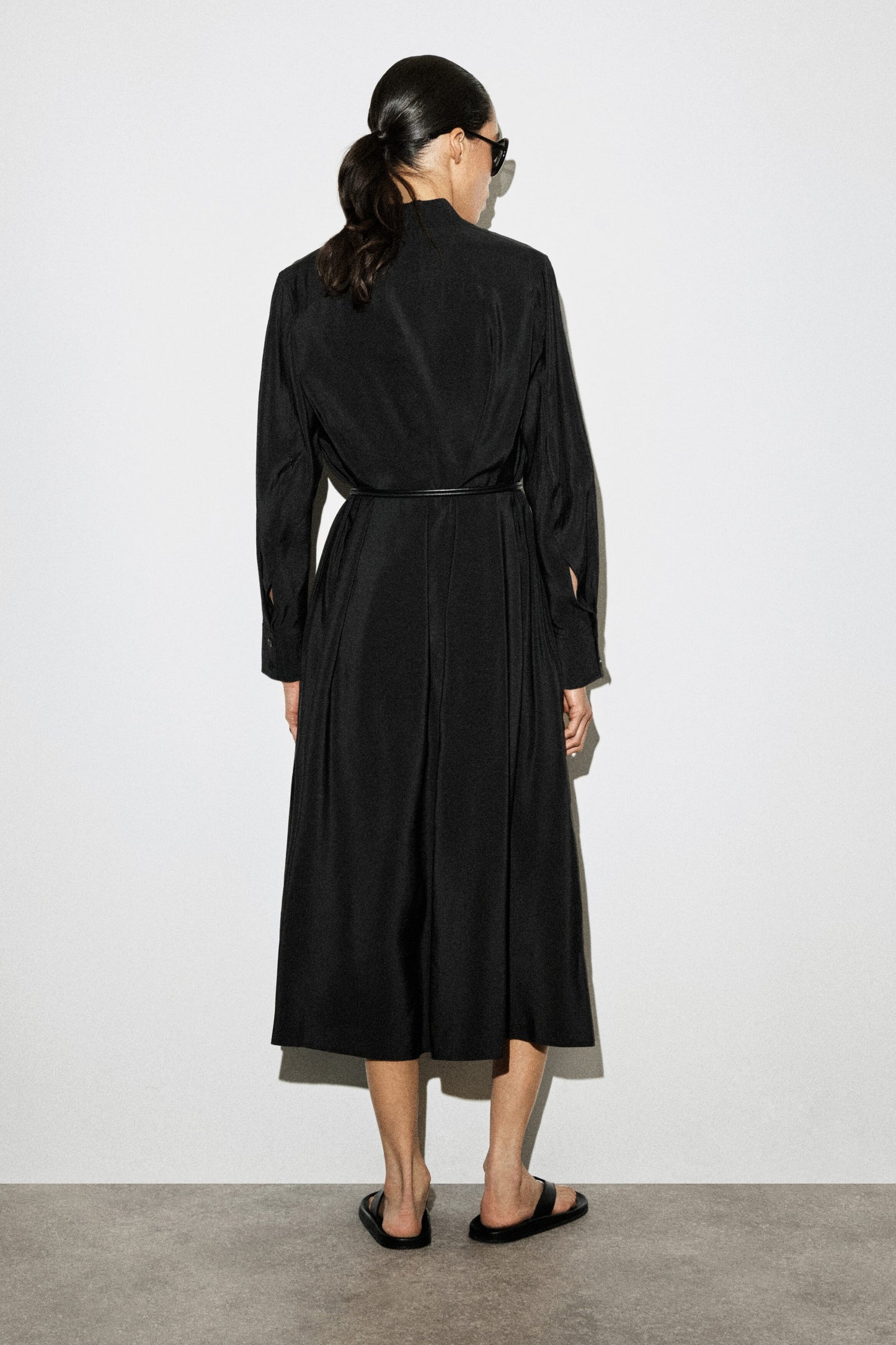 Fluid Midi Shirt Dress