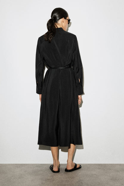 Fluid Midi Shirt Dress
