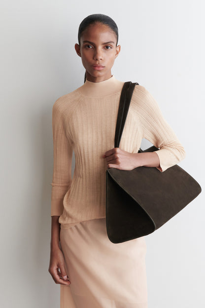 Sheer Ribbed-Knit Top