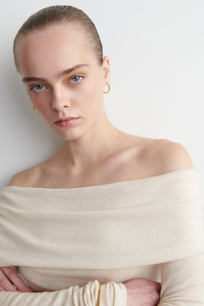 Off-The-Shoulder Merino Wool Top