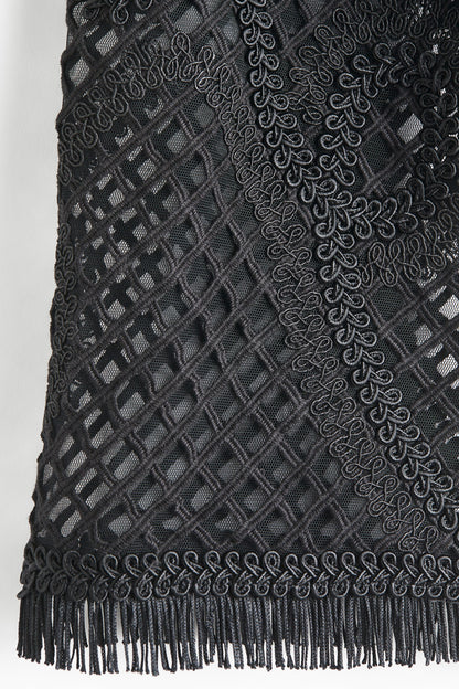 Embroidered mesh dress