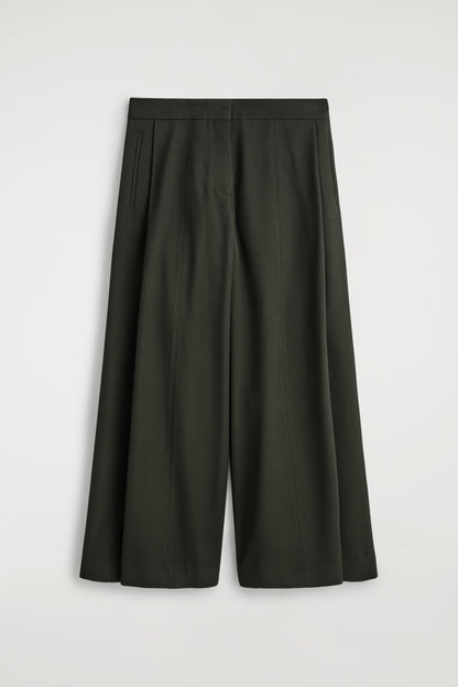 Relaxed Wool-Blend Wide-Leg Trousers