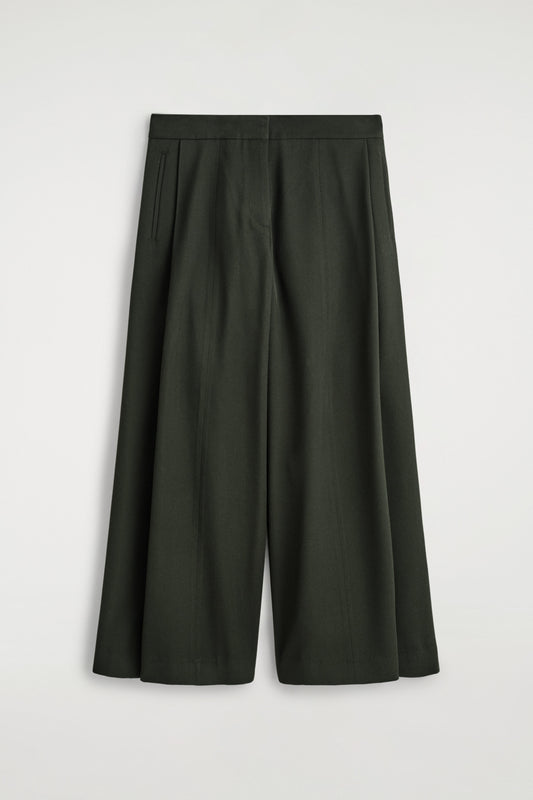 Relaxed Wool-Blend Wide-Leg Trousers