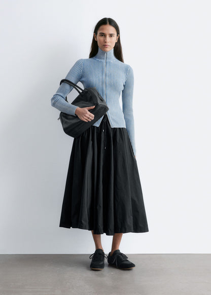 Voluminous Drawstring Midi Skirt