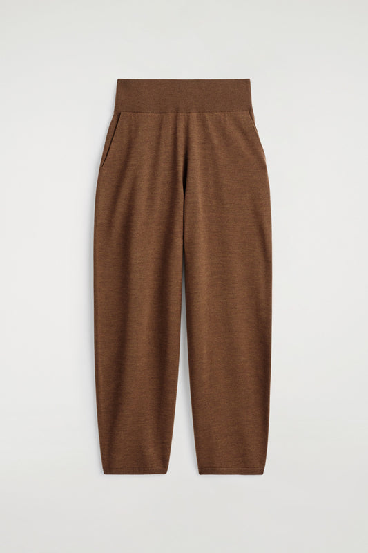 Merino Wool Barrel-Leg Trousers