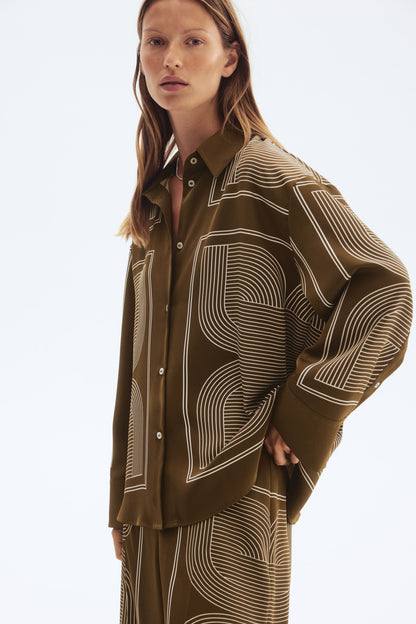 Oversized twill shirt
