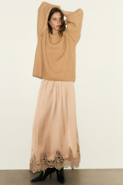 Rib-knit turtleneck jumper