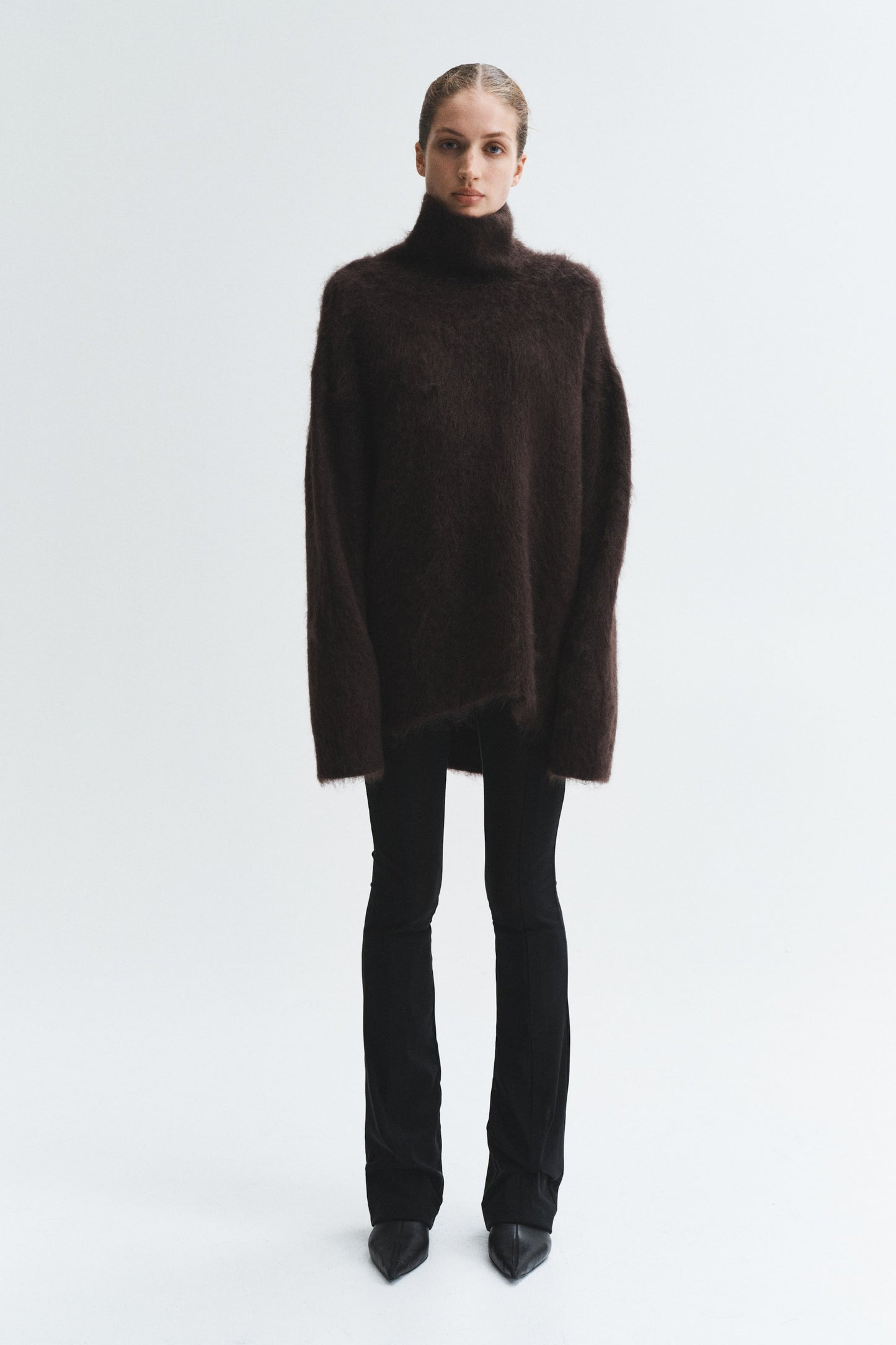 High-collar mohair-blend jumper
