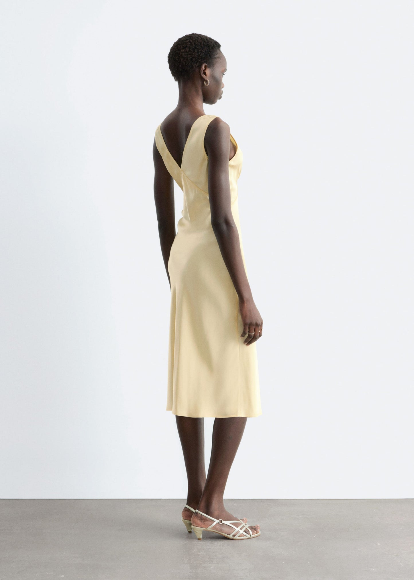 V-Neck Slip Midi Dress