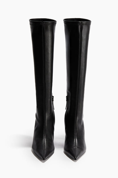 Heeled leather sock boots