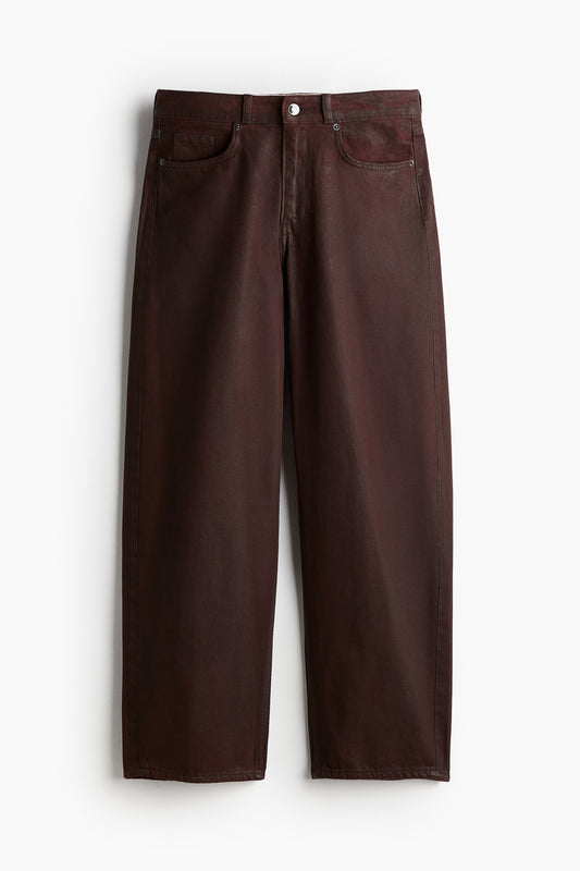 Coated twill trousers