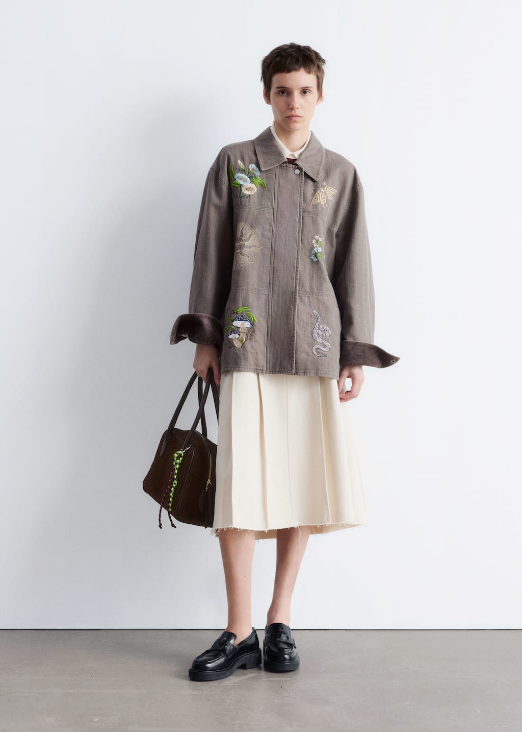 Embroidered Shirt Jacket