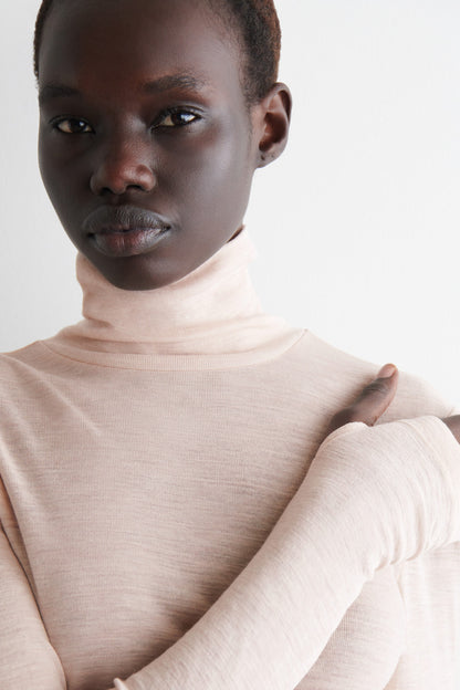 Merino Wool High-Neck Top