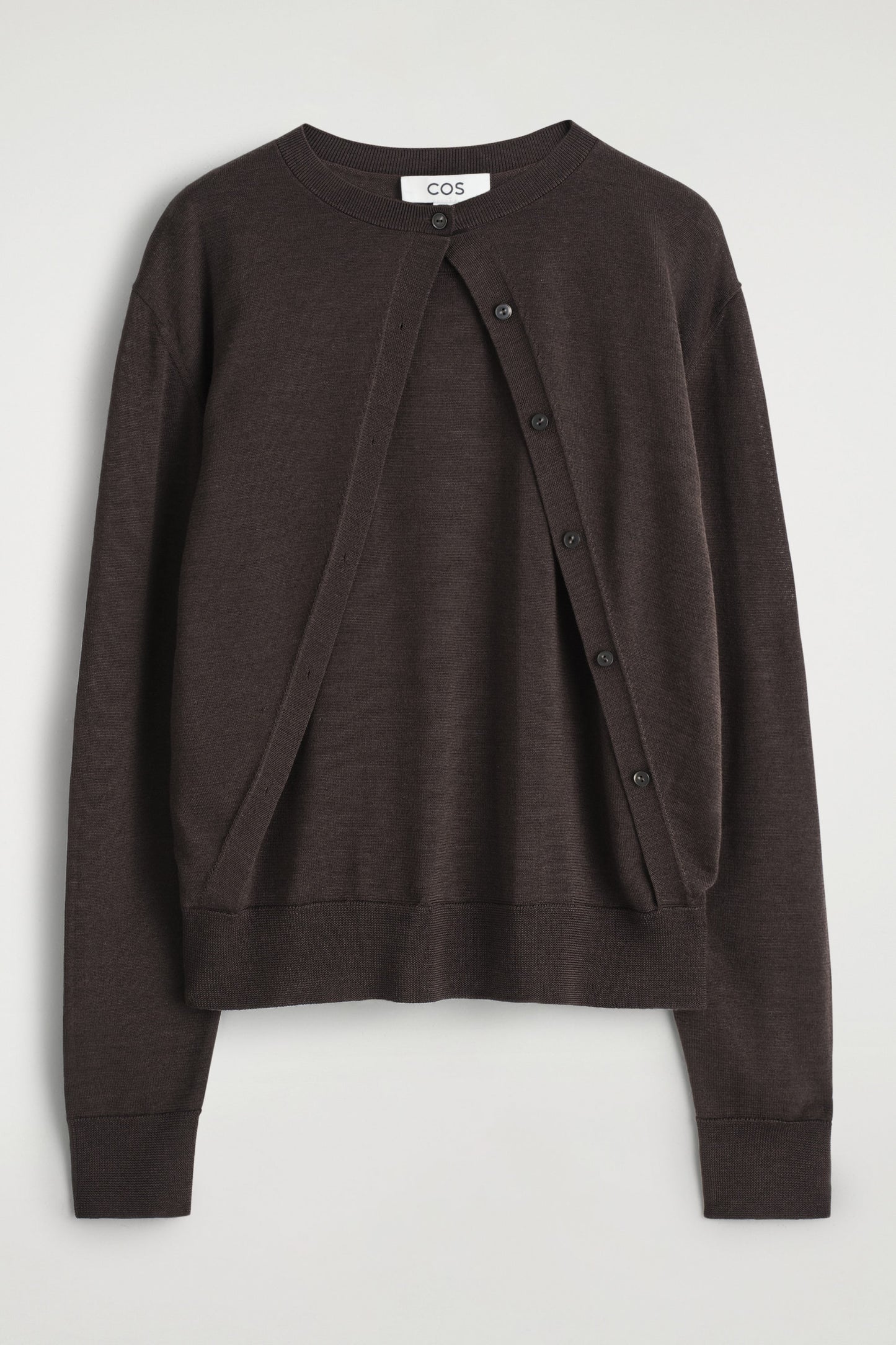 Layered Merino Wool Cardigan