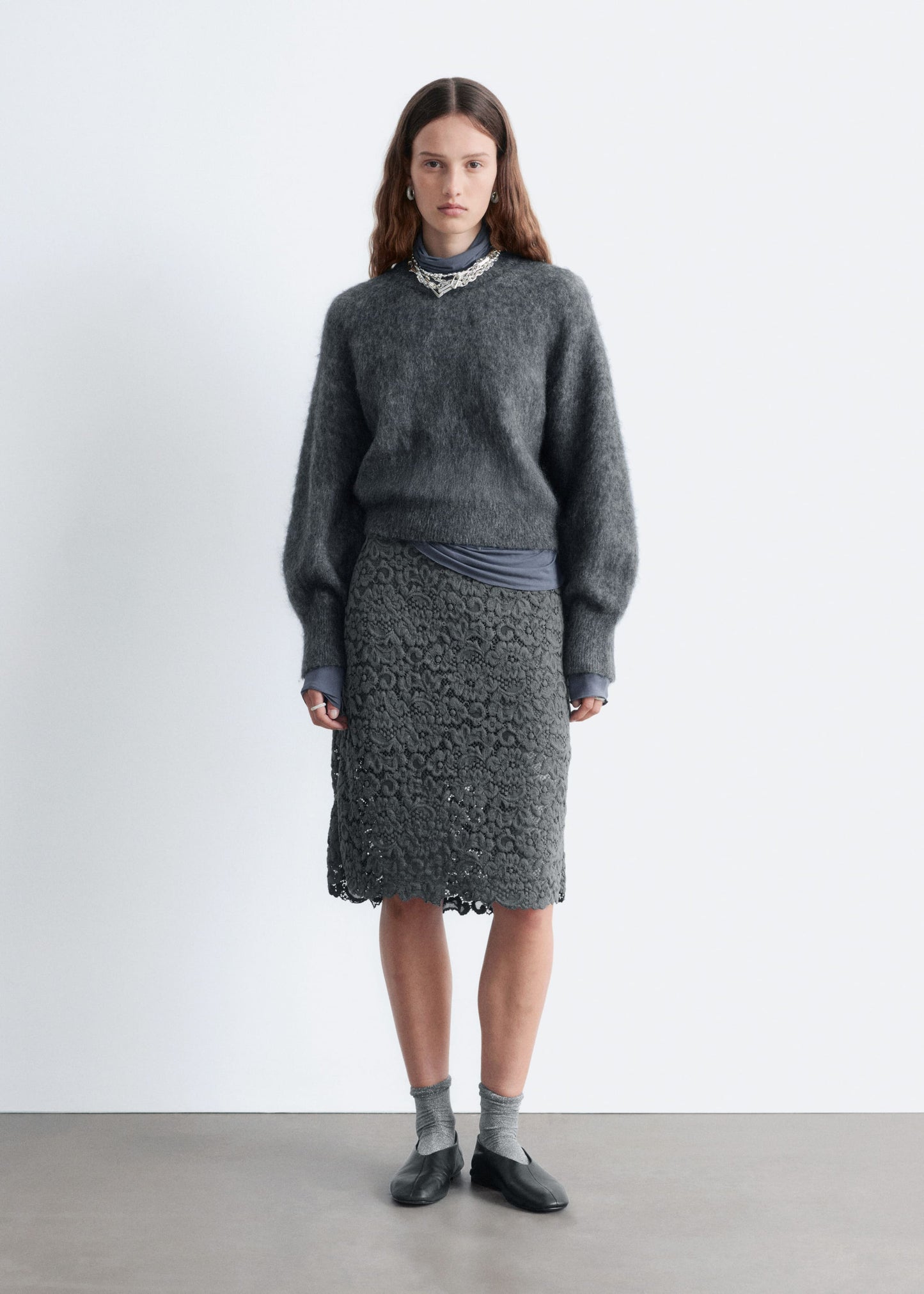 Mohair-Blend Balloon-Sleeve Jumper