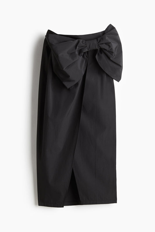 Bow-detail wrap skirt