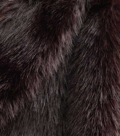 Dark Brown Faux Fur Shawl Collar Jacket