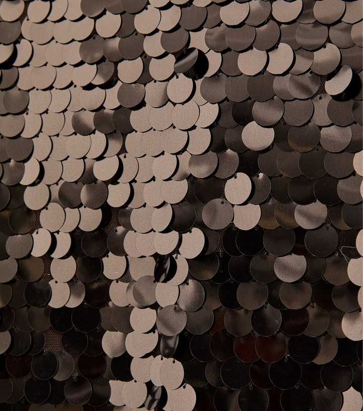 Dark Brown Sequin Midi Skirt