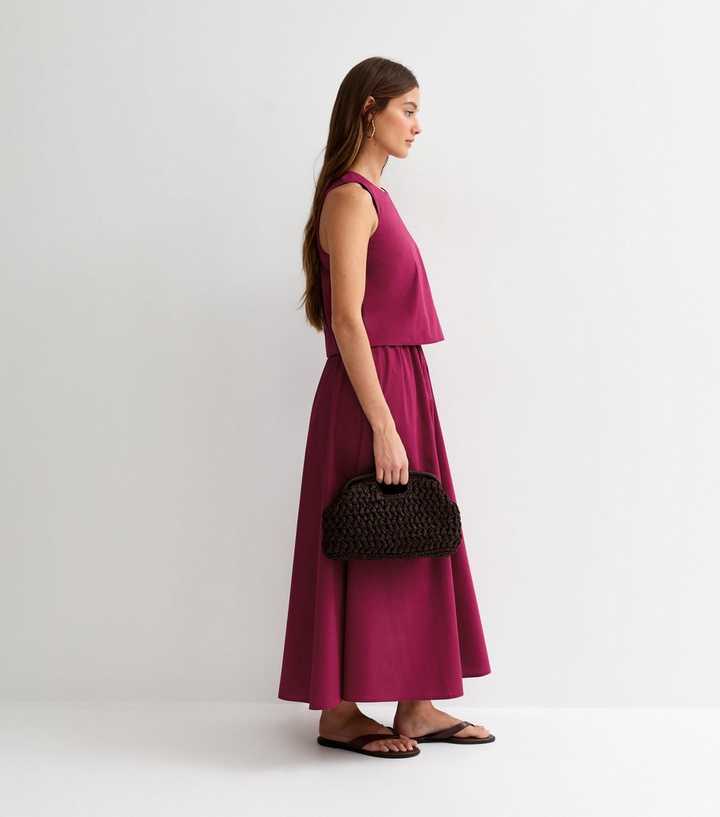 Dark Brown Woven Slouch Grab Clutch