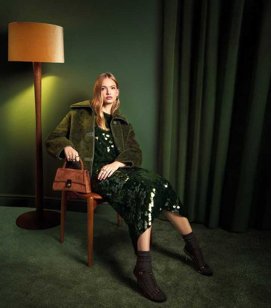 Dark Green Faux Fur Bonded Jacket