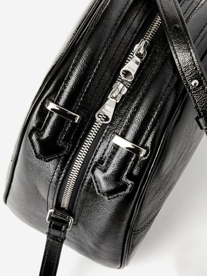Lacquered Leather Crossbody Bag