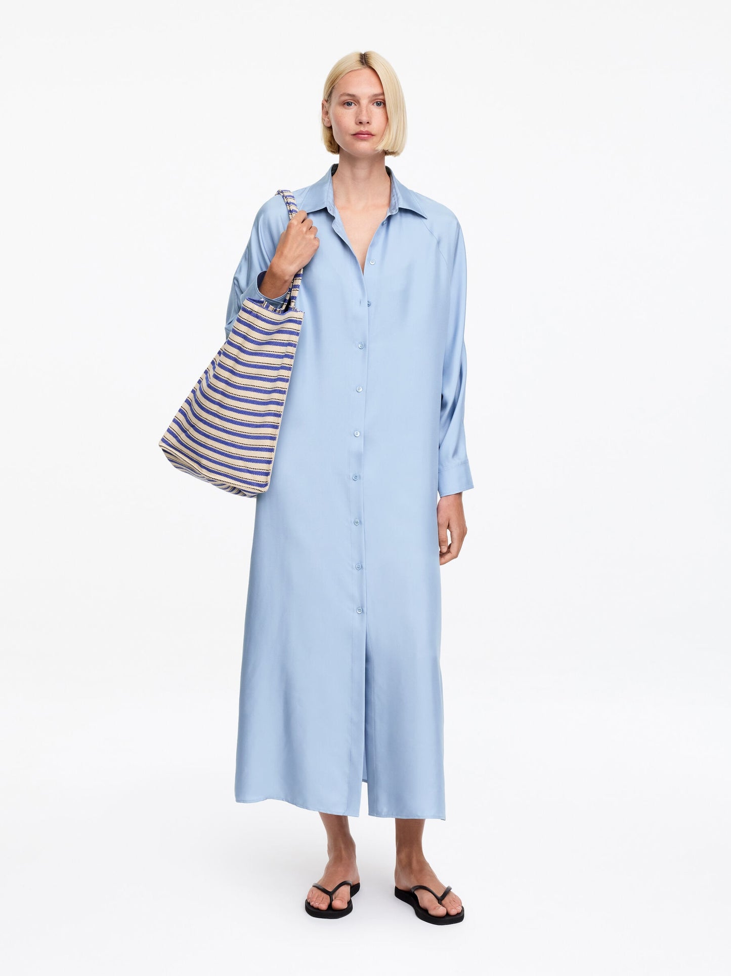 Silk Twill Shirt Dress