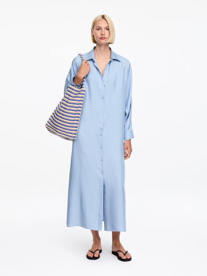 Silk Twill Shirt Dress