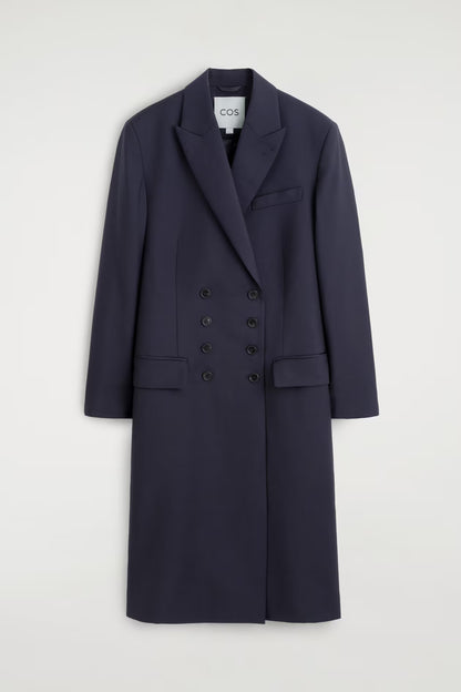 Wool Double-Breasted Longline Blazer