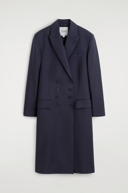Wool Double-Breasted Longline Blazer