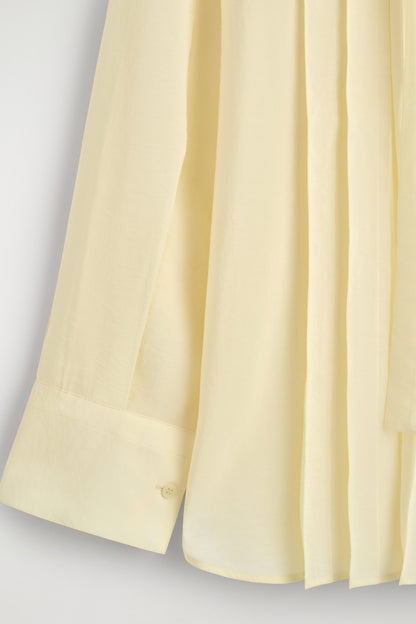 Pleated Bow-Detail Blouse