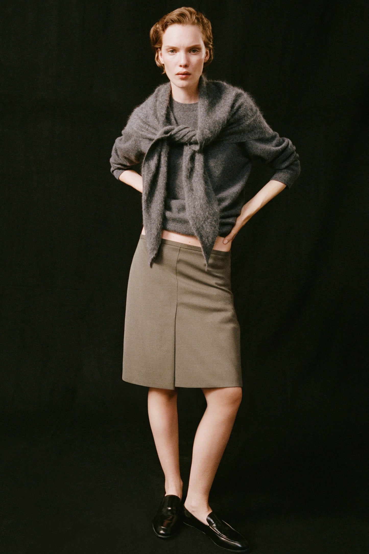 Brushed-Cashmere Triangle Scarf