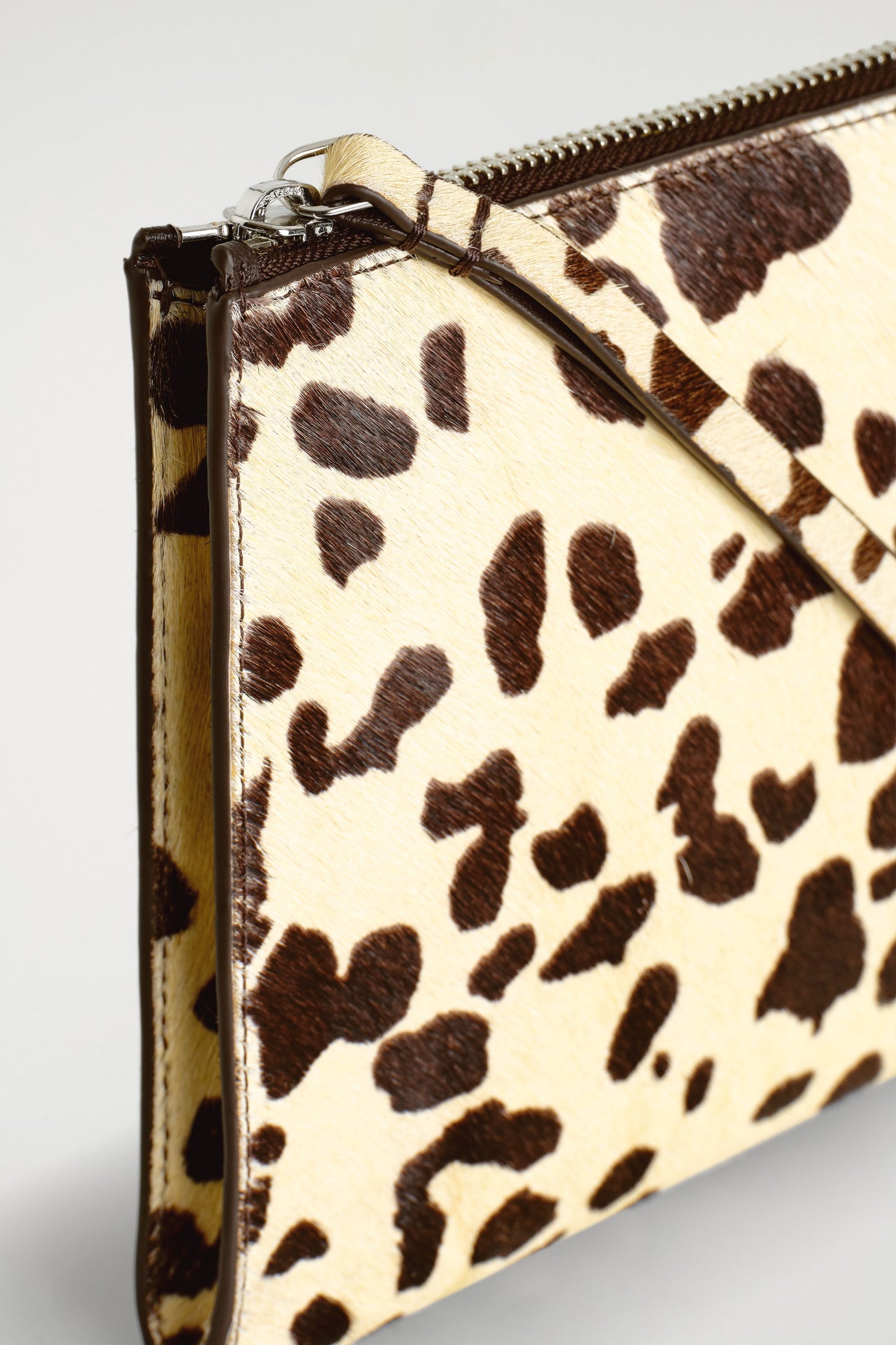 Animal-Print Pony Hair-Effect Leather Pouch