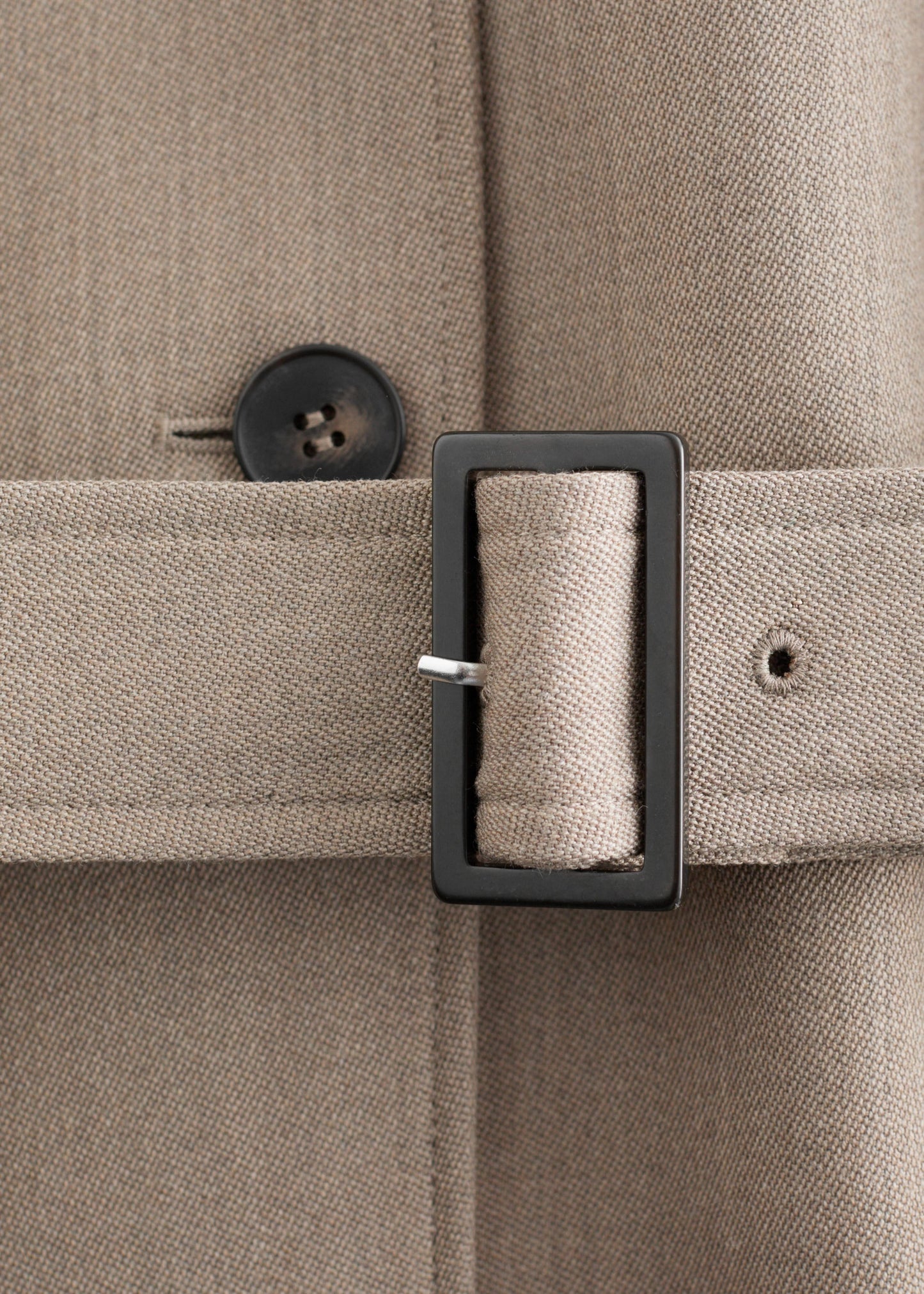 Tie-Belt Wool Trench Coat