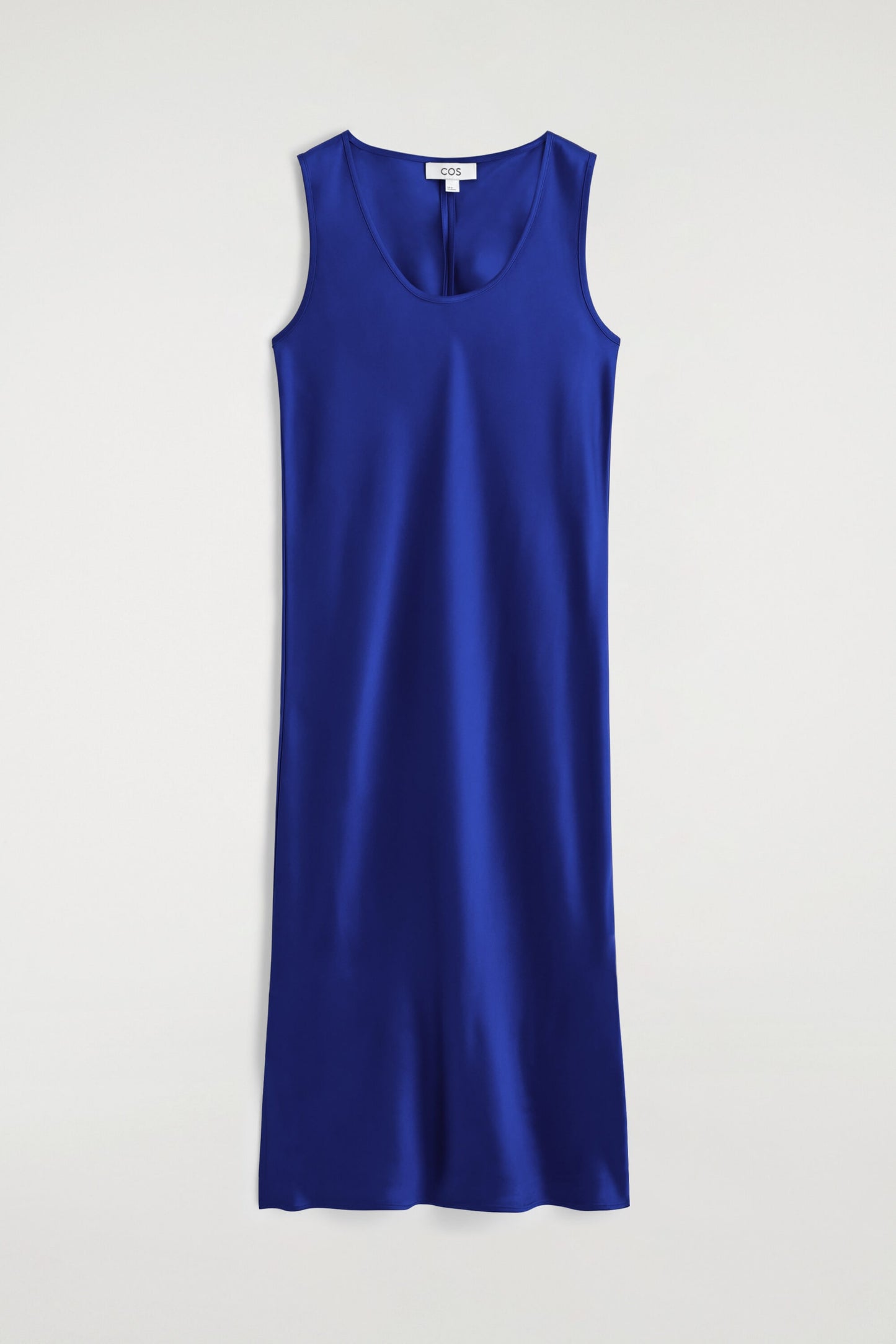 Scoop-Neck Satin Midi Dress