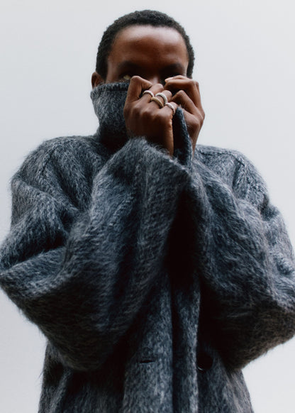 Brushed Wool-Blend Coat